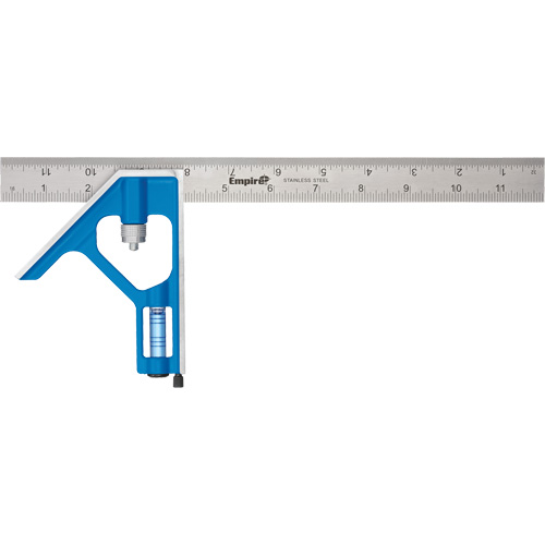 True Blue&reg; Combination Square, 12" L, 1/16" Graduations, Steel, Plain OSI Industrial Sales