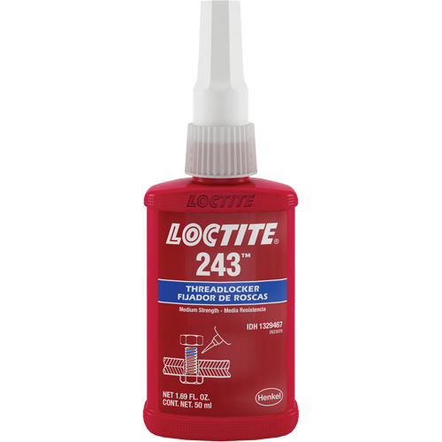 Threadlocker 243 Oil Tolerant, Blue, Medium, 50 ml, Bottle OSI Industrial Sales