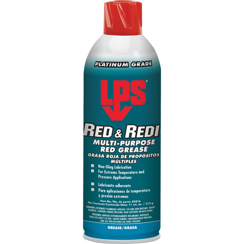 Graisse rouge Red & Redi tout usage, 16 oz, Canette a&eacute;rosol OSI Industrial Sales