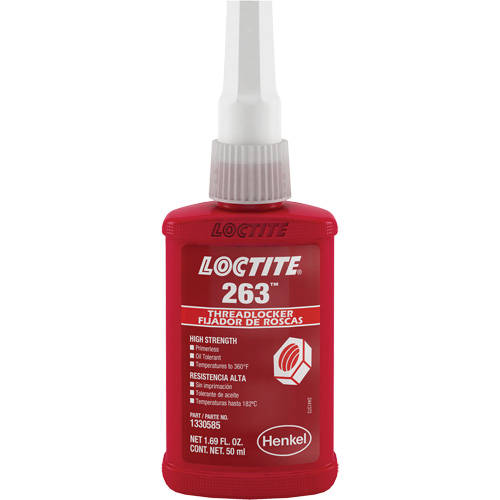 Compos&eacute; de blocage 263 s&eacute;chage rapide, Rouge, &eacute;lev&eacute;, 50 ml, Bouteille OSI Industrial Sales