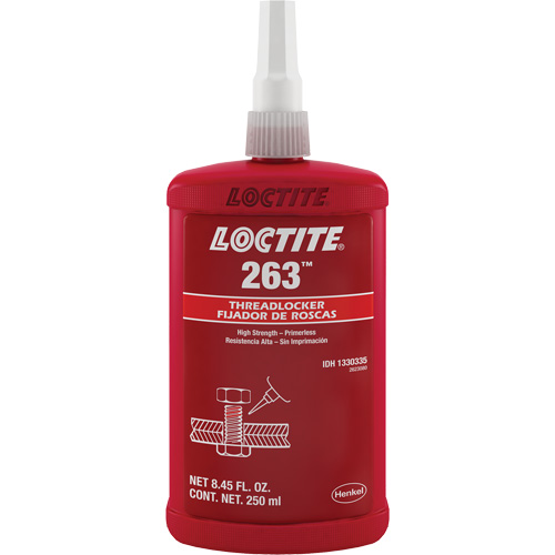 Threadlocker 263 Rapid Cure, Red, High, 250 ml, Bottle OSI Industrial Sales