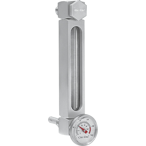 Aluminum Liquid Level Gauge, Threaded, 9" L, 205°F (96.11° C) OSI Industrial Sales