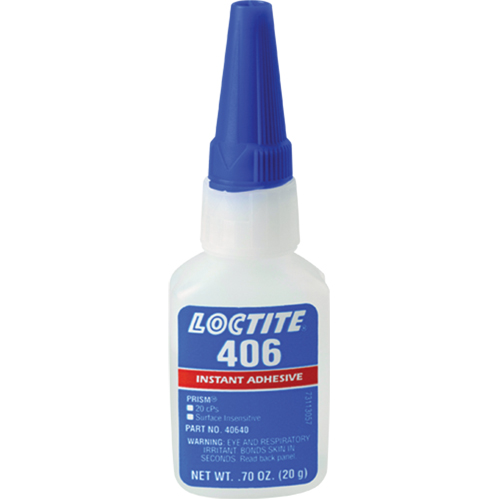 Adh&eacute;sif instantan&eacute; Prism 406, Transparent, Bouteille, 0,7 liq. oz. OSI Industrial Sales