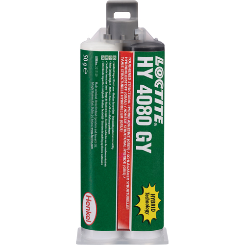 HY 4080 GY Structural Repair Hybrid Adhesive, Two-Part, Dual Cartridge, 50 g, Grey OSI Industrial Sales