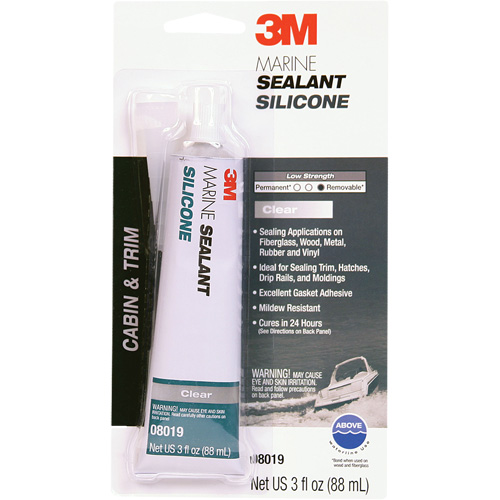 Marine Grade Silicone Sealant, 3 oz., Tube, Clear OSI Industrial Sales
