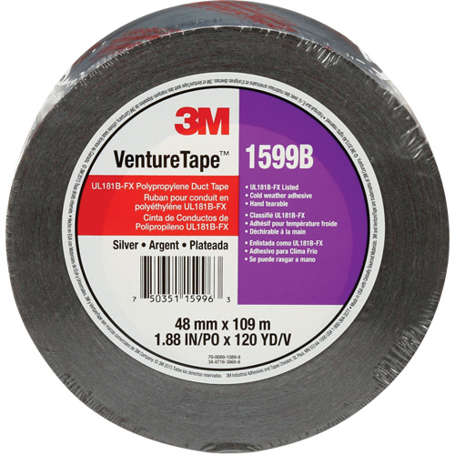 Ruban en polypropyl&egrave;ne Venture Tape 1599B, 3 mils, Argent, 48 mm (2") x 109,7 m (359,9') OSI Industrial Sales