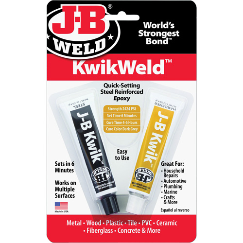 Colle &eacute;poxyde KwikWeld, Deux composants, Tube, 2 oz, Gris OSI Industrial Sales