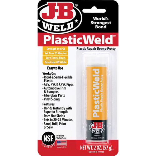 Colle &eacute;poxyde PlasticWeld, 2 oz, B&acirc;ton, Blanc cass&eacute; OSI Industrial Sales