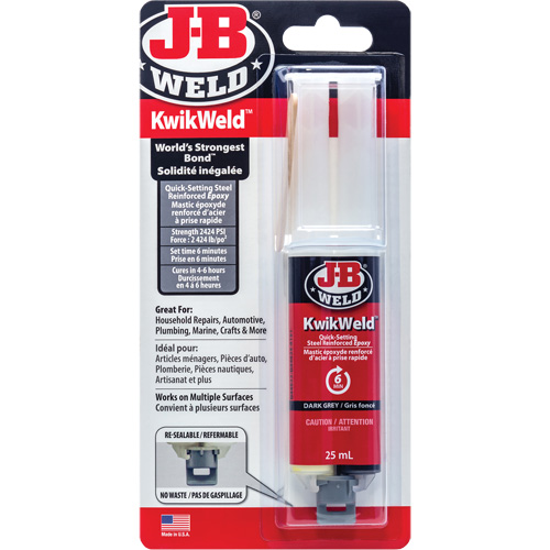 Adh&eacute;sif KwikWeld, 25 ml, Seringue, Deux composants, Gris OSI Industrial Sales