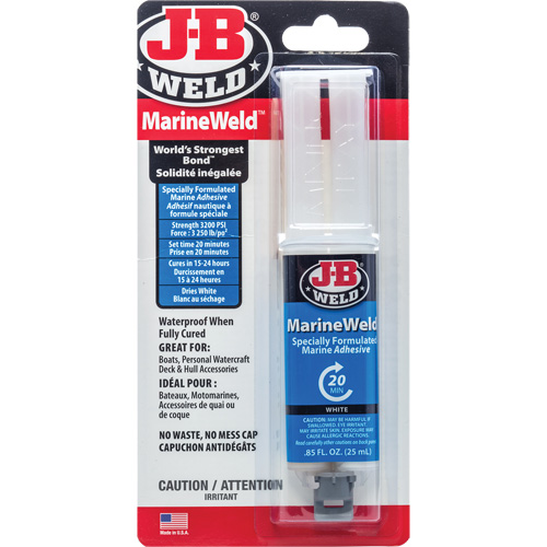 MarineWeld Adhesive, 25 ml, Syringe, Two-Part, White OSI Industrial Sales