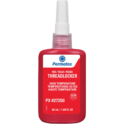 Adh&eacute;sif frein-filet pour temp&eacute;ratures &eacute;lev&eacute;es, Rouge, &eacute;lev&eacute;, 50 ml, Bouteille OSI Industrial Sales