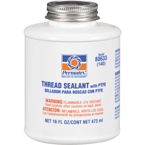 Thread Sealant with PTFE, Brush-Top Can, 473 ml, -54° C - 149° C/-65° F - 300° F OSI Industrial Sales