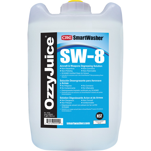 Solution de d&eacute;graissage pour avions et armes SW-8 SmartWasher Ozzyjuice, Cruche OSI Industrial Sales