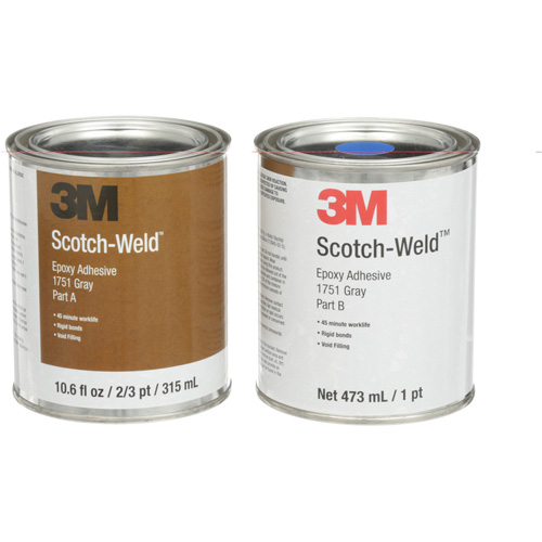 Scotch-Weld Adhesive, 16 fl. Oz., Tube, Two-Part, Grey OSI Industrial Sales