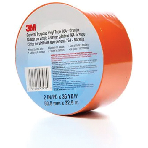 764 General-Purpose Vinyl Tape, 50.8 mm (2") W x 32.9 m (108') L, 5 mils, Orange OSI Industrial Sales
