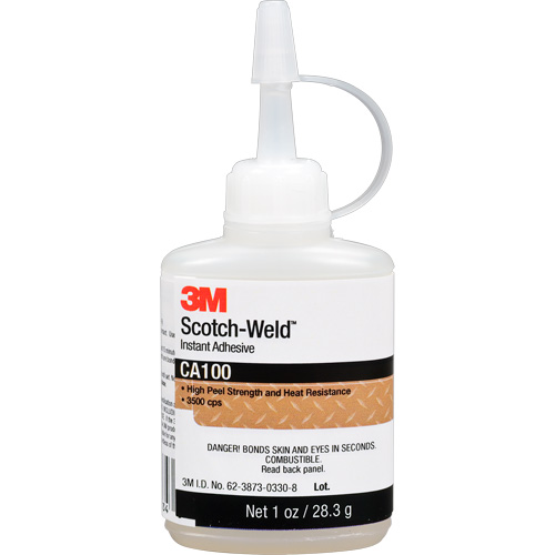 Adh&eacute;sif instantan&eacute; CA100 Scotch-Weld, Blanc cass&eacute;, Bouteille, 1 oz OSI Industrial Sales
