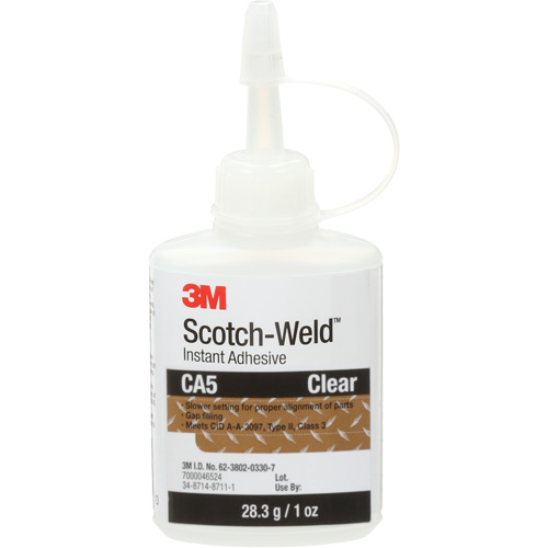 Scotch-Weld Instant Adhesive CA5, Clear, Bottle, 1 oz. OSI Industrial Sales