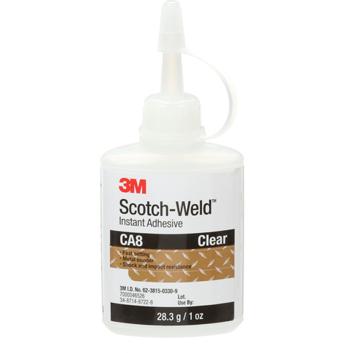 Adh&eacute;sif instantan&eacute; CA8 Scotch-Weld, Transparent, Bouteille, 1 oz OSI Industrial Sales