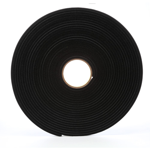 4504 Vinyl Foam Tape, 19 mm (3/4") W x 16.5 m (54') L, 250 mils, Black OSI Industrial Sales