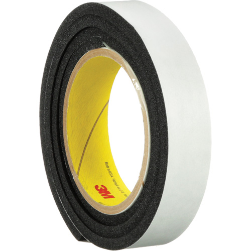 4714 Vinyl Foam Tape, 25.4 mm (1") W x 16.5 m (54') L, 250 mils, Black OSI Industrial Sales