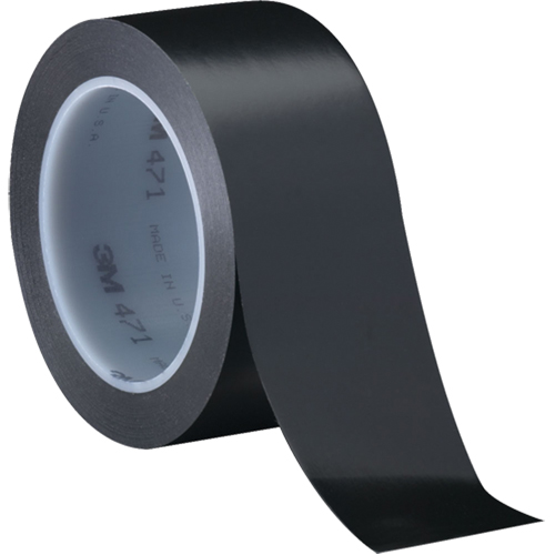 471 Vinyl Tape, 12 mm (1/2") W x 32.9 m (108') L, 5.3 mils, Black OSI Industrial Sales