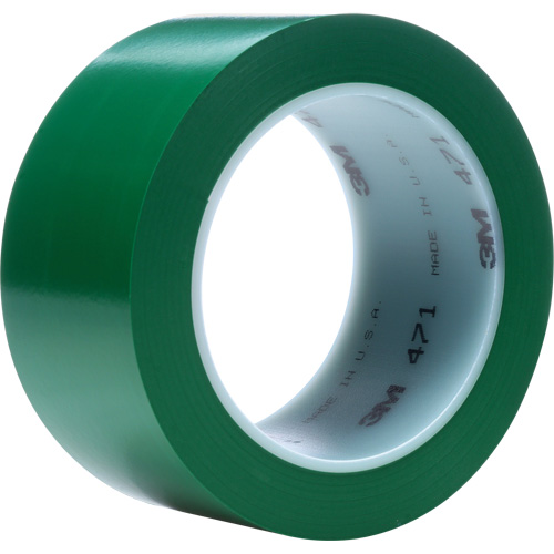 Ruban en vinyle 471, 12 mm (1/2") la x 32,9 m (108') lo, 5,3 mils, Vert OSI Industrial Sales