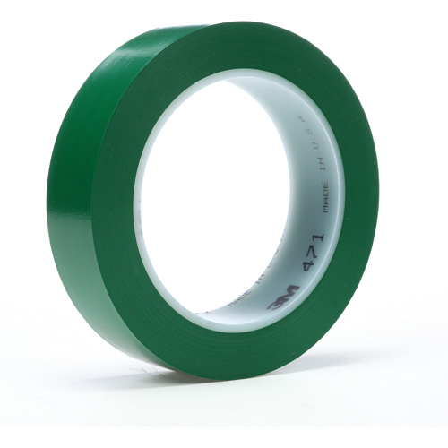 471 Vinyl Tape, 19 mm (3/4") W x 32.9 m (108') L, 5.2 mils, Green OSI Industrial Sales