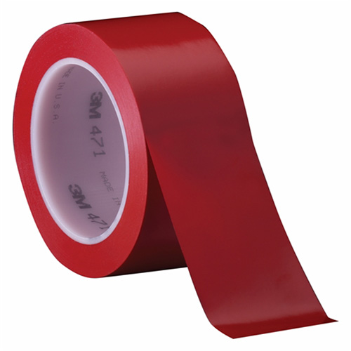 471 Vinyl Tape, 6 mm (1/4") W x 32.9 m (108') L, 5.2 mils, Red OSI Industrial Sales