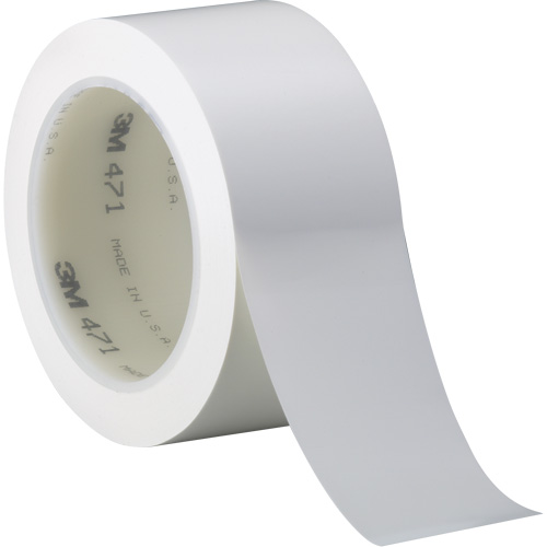 471 Vinyl Tape, 38 mm (1-1/2") W x 32.9 m (108') L, 5.2 mils, White OSI Industrial Sales