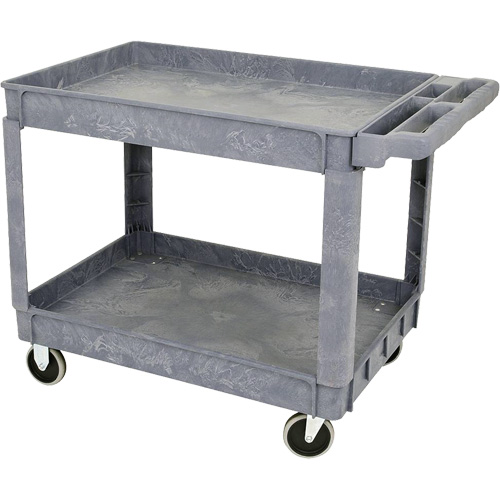 JPTC-3624 Heavy-Duty Polypropylene Shop Cart, 2 Tiers, 46" W x 25-1/2" D x 33-1/4" H, 500 lbs. Cap. OSI Industrial Sales