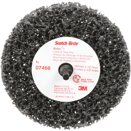 Disque de nettoyage et de d&eacute;capage Clean and Strip Roloc Scotch-Brite, 4" dia., Grain Extra grossier, Carbure de silicium OSI Industrial Sales