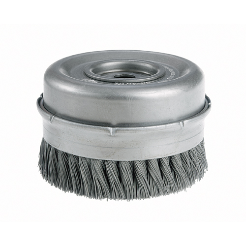 Brosses-boisseau &agrave; fils nou&eacute;s avec bride - Robustes, 4" dia. x 5/8"-11 arbre OSI Industrial Sales