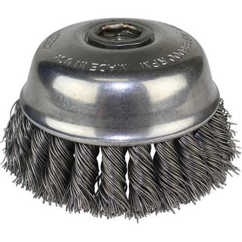 Brosses-boisseau &agrave; fils nou&eacute;s, 6" dia. x 5/8"-11 arbre OSI Industrial Sales