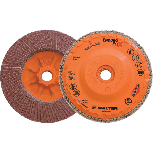Disque &agrave; lamelles Enduro-Flex, 4-1/2" x 5/8"-11, Type 27, Grain 60, Alumine de zirconium OSI Industrial Sales