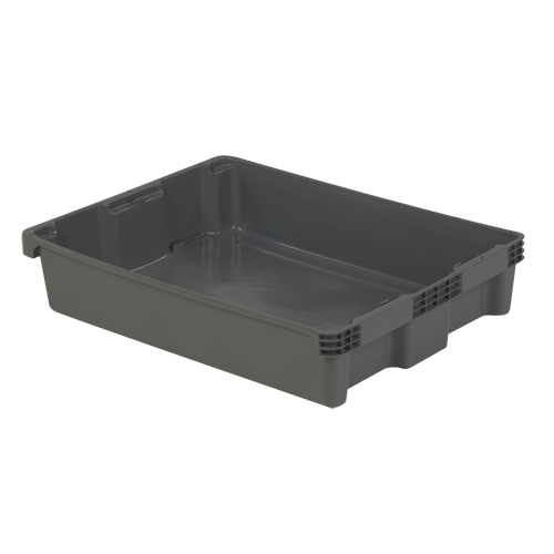 Polylewton Stack-N-Nest&reg; Containers, 6.1" x 29.6" x 22.4", Grey OSI Industrial Sales