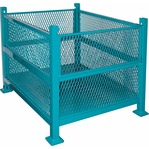 Open Mesh Containers, 2 Drop Gates, 3000 lbs. Capacity, 34.5" W x 40.5" D x 32.25" H OSI Industrial Sales