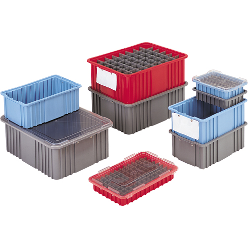 Contenants Divider Box, Poly&eacute;thyl&egrave;ne, 10,8" la x 8,3" p x 2,5" h, Gris OSI Industrial Sales
