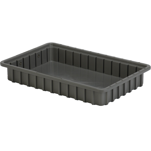 Contenants Divider Box, Poly&eacute;thyl&egrave;ne, 16,5" la x 10,9" p x 2,5" h, Gris OSI Industrial Sales