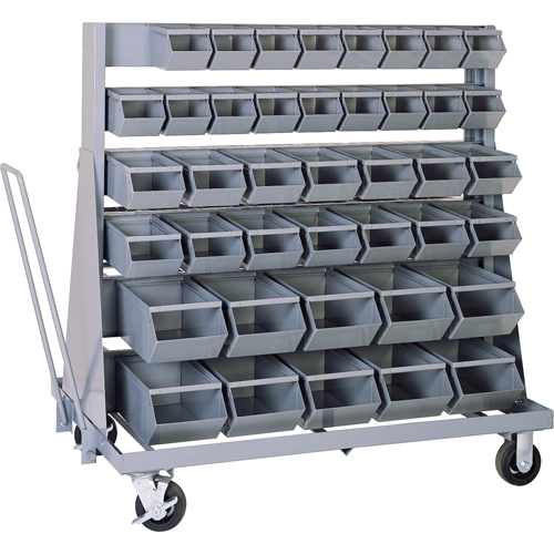 SUPPORT MOBILE,5 RANGEESAVEC BACS, &agrave; un c&ocirc;t&eacute;, 42 bacs, 37" la x 21" p x 50-1/2" h OSI Industrial Sales