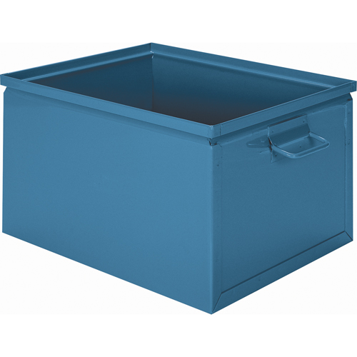Boîte empilable en acier, 7,5" la x 13" p x 6" h, Bleu OSI Industrial Sales