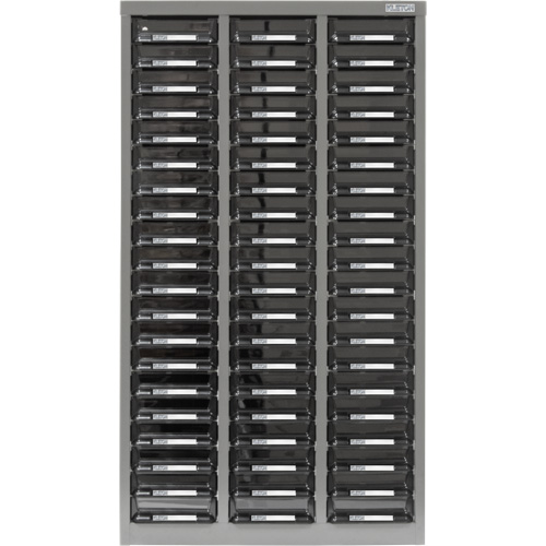 KPC-300 Parts Cabinet, Galvanized Steel, 60 Drawers, 21-3/10" x 10-2/5" x 36-9/10", Grey OSI Industrial Sales