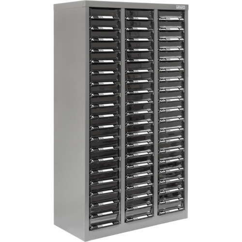 KPC-300 Parts Cabinet, Galvanized Steel, 60 Drawers, 21-3/10" x 10-2/5" x 36-9/10", Grey OSI Industrial Sales