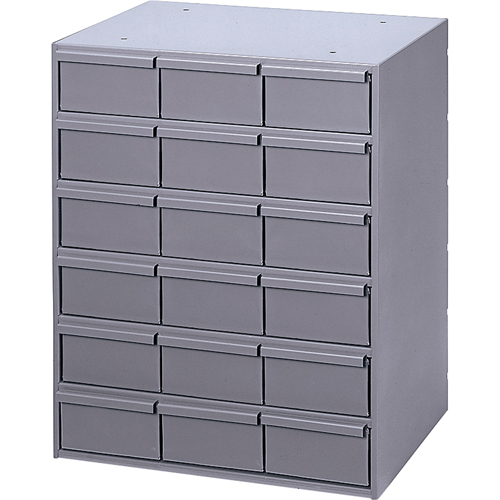 Industrial Drawer Cabinets, 18 Drawers, 17-1/4" W x 11-5/8" D x 21-1/4" H, Grey OSI Industrial Sales