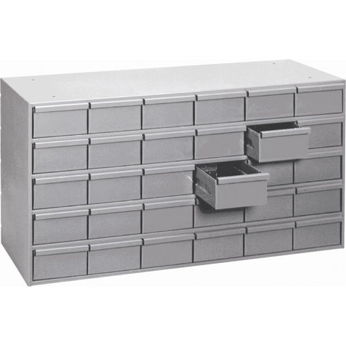 Industrial Drawer Cabinets, 30 Drawers, 33-3/4" W x 11-3/4" D x 21-1/8" H, Grey OSI Industrial Sales