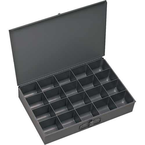 Boîtes &agrave; fond courb&eacute;, Acier, 20 compartiments, 13-3/8" la x 9-1/4" p, 2" h, Gris OSI Industrial Sales