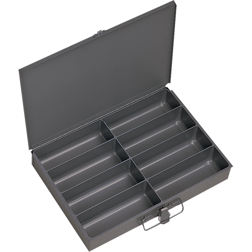 Boîtes &agrave; fond courb&eacute;, Acier, 8 compartiments, 13-3/8" la x 9-1/4" p, 2" h, Gris OSI Industrial Sales