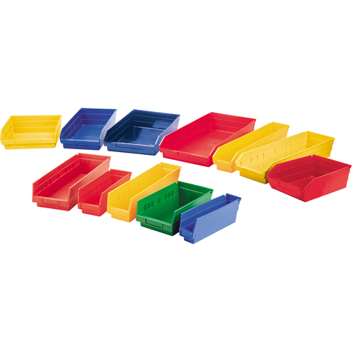 Bacs de rangement pour tablettes, 11-1/8" la x 4" H x 11-5/8" p, Jaune, Capacit&eacute; 30 lb OSI Industrial Sales
