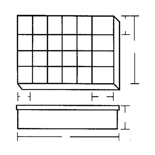 Compartment Case, Plastic, 24 Slots, 18-1/2" W x 13" D x 3" H, Grey OSI Industrial Sales