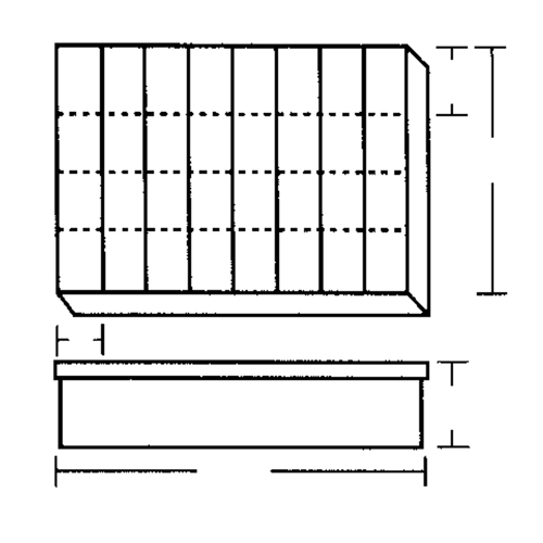 Compartment Case, Plastic, 32 Slots, 18-1/2" W x 13" D x 3" H, Grey OSI Industrial Sales