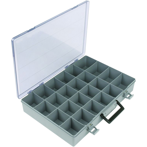 Compartment Case, Plastic, 24 Slots, 15-1/2" W x 11-3/4" D x 2-1/2" H, Grey OSI Industrial Sales
